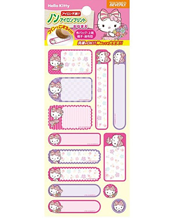 【日本BEVERLY 】免燙姓名貼《Hello Kitty》-適用於布料材質